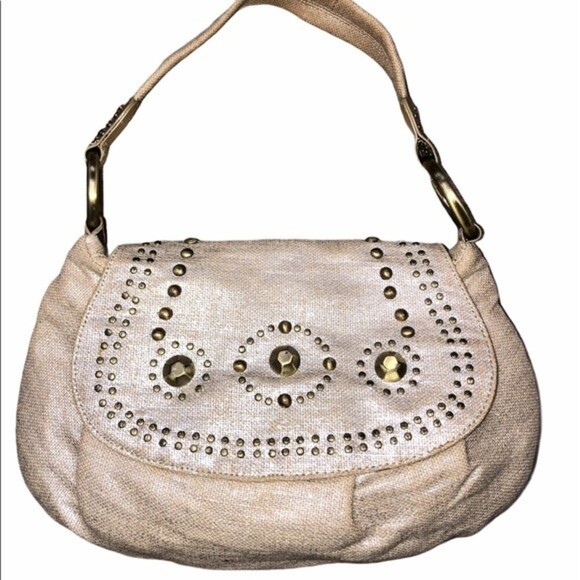 Franco Sarto gold metal studded boho purse - Picture 2 of 16